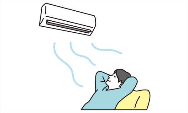 エアコン　涼む　男性